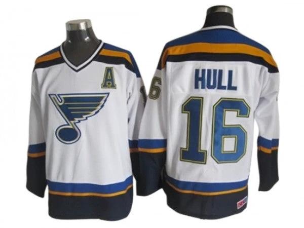 St. Louis Blues #16 Brett Hull 1998 Vintage CCM Jersey - White by Hockey David