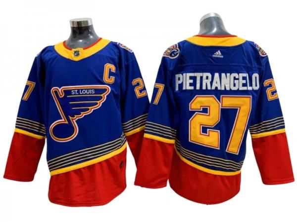 St. Louis Blues #27 Alex Pietrangelo Blue-Red Vintage Jersey by Hockey David