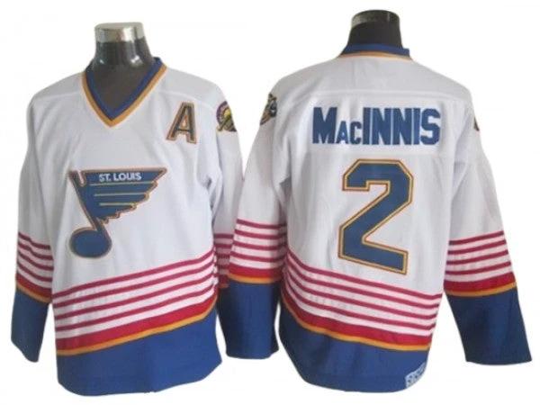 St. Louis Blues #2 Al MacInnis 1995 Vintage CCM Jersey - White by Hockey David