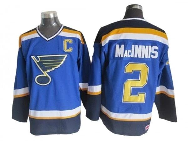 St. Louis Blues #2 Al MacInnis 1998 Vintage CCM Jersey - Blue by Hockey David
