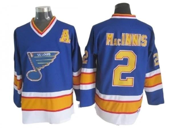 St. Louis Blues #2 Al MacInnis Vintage CCM Jersey - Blue by Hockey David