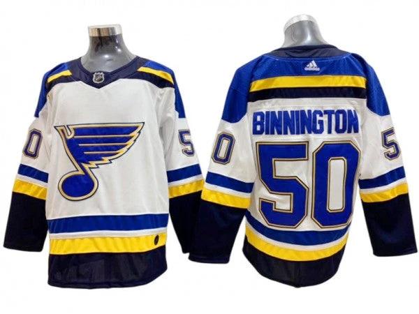 St. Louis Blues #50 Jordan Binnington Yellow Reverse Retro 2.0 Jersey by Hockey David
