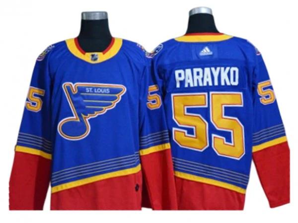 St. Louis Blues #55 Colton Parayko Blue-Red Vintage Jersey by Hockey David