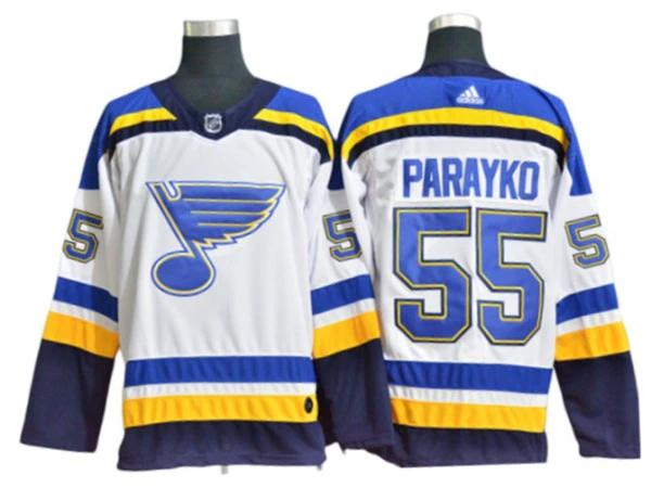 St. Louis Blues #55 Colton Parayko White Away Jersey by Hockey David