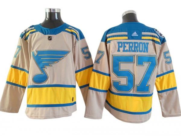 St. Louis Blues #57 David Perron Cream 2022 Winter Classic Jersey by Hockey David