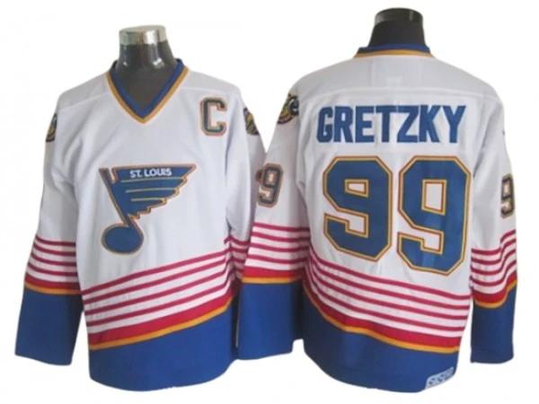 St. Louis Blues #99 Wayne Gretzky 1995 Vintage CCM Jersey - White by Hockey David