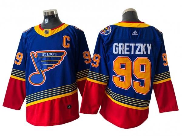 St. Louis Blues #99 Wayne Gretzky Blue-Red Vintage Jersey by Hockey David
