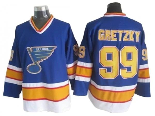 St. Louis Blues #99 Wayne Gretzky Vintage CCM Jersey - Blue by Hockey David
