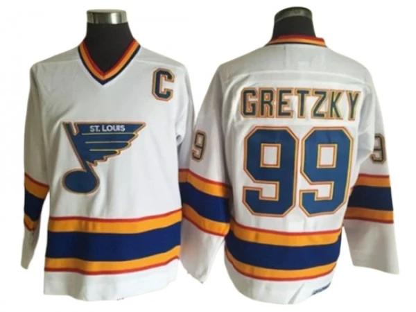 St. Louis Blues #99 Wayne Gretzky Vintage CCM Jersey - White by Hockey David