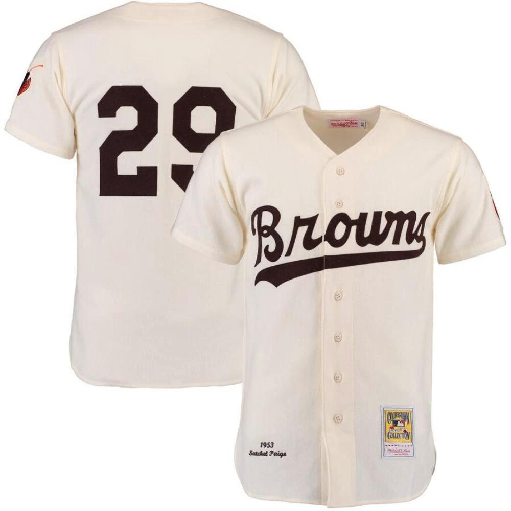 St. Louis Browns Satchel Paige Cream 1953 Throwback Jersey by My Store