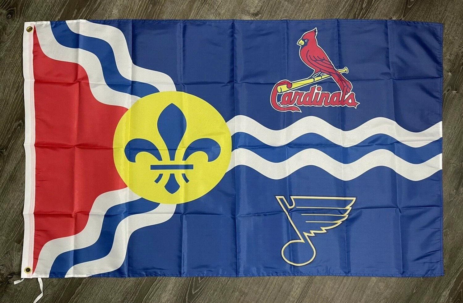 St. Louis Cardinals Blues Flag 3x5 ft Sports Banner Man-Cave Garage Bar by flagsjustdoit