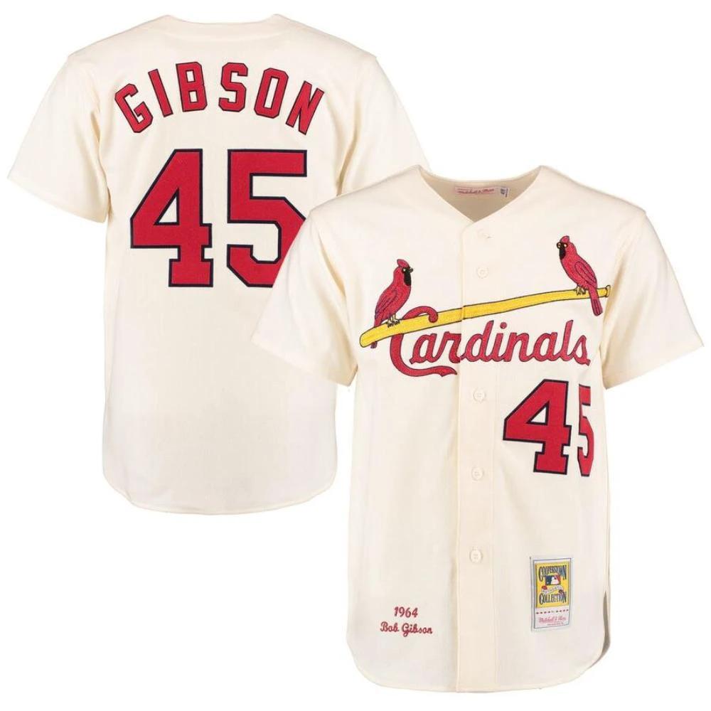 St. Louis Cardinals Bob Gibson Cream 1964 Throwback Jersey by My Store