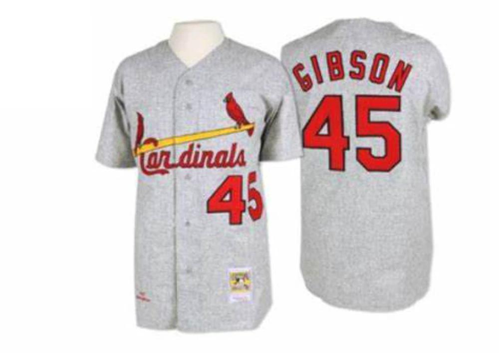 St. Louis Cardinals Bob Gibson Gray 1967 Throwback Jersey by My Store