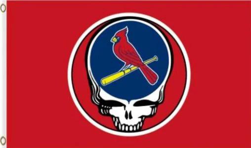 St. Louis Cardinals Deah Skull Flag 3X5Ft Banner USA Polyester with Brass Grommets by flagsjustdoit