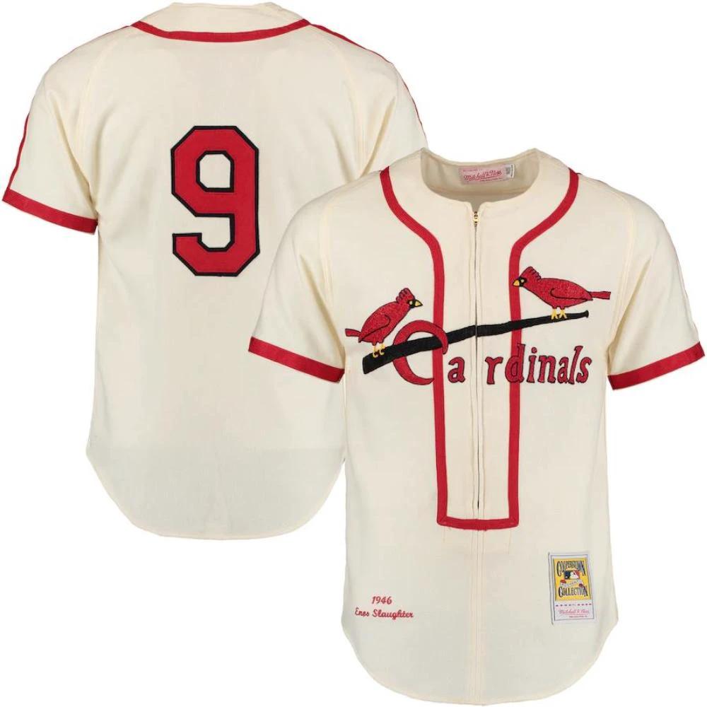 St. Louis Cardinals Enos Slaughter Cream 1946 Throwback Jersey by My Store
