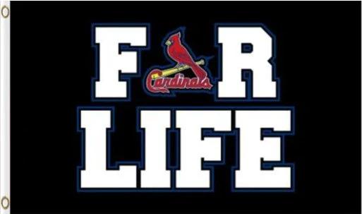 St. Louis Cardinals For Life Flag 3X5Ft Banner USA Polyester with Brass Grommets by flagsjustdoit