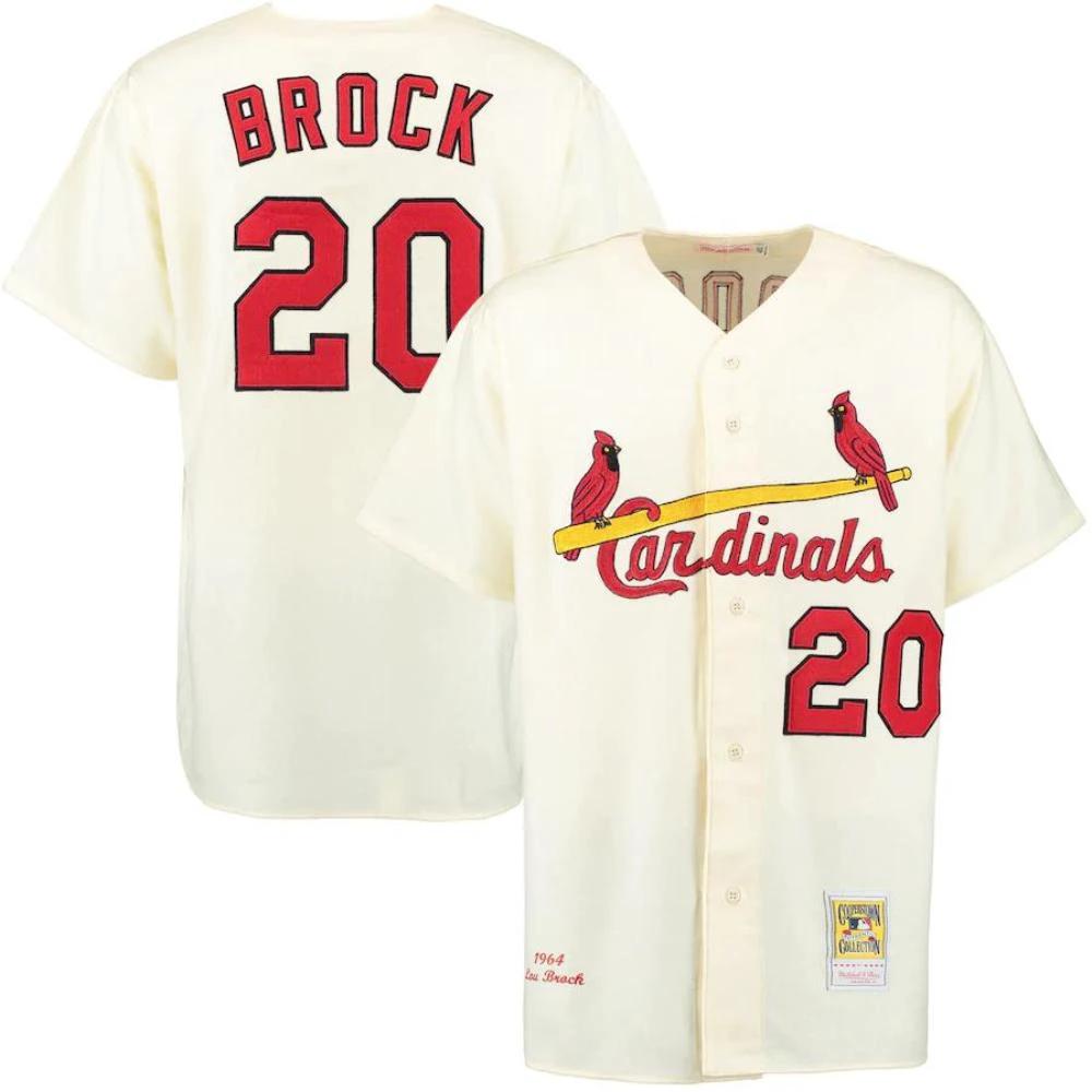 St. Louis Cardinals Lou Brock Cream 1964 Throwback Jersey by My Store
