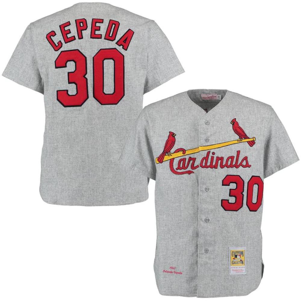 St. Louis Cardinals Orlando Cepeda Gray 1967 Throwback Jersey by My Store