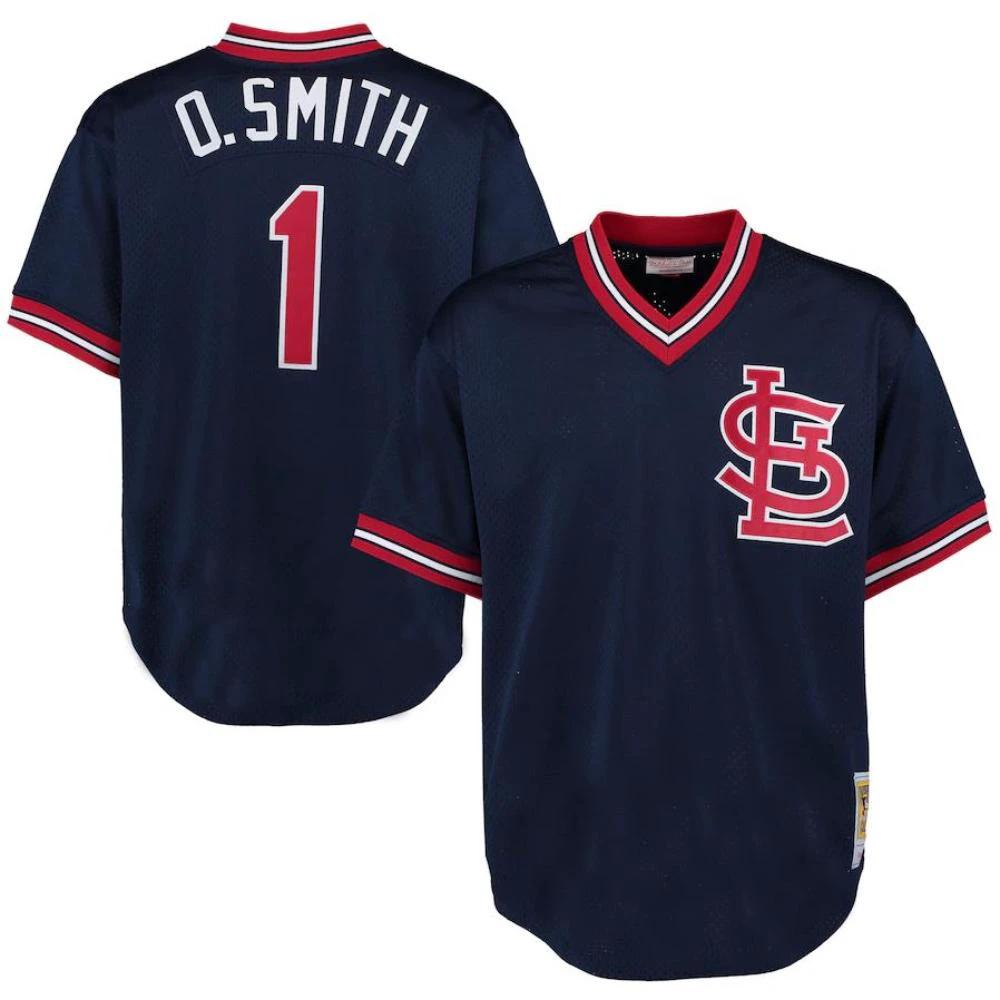 St. Louis Cardinals Ozzie Smith Navy 1994 Throwback Mesh Jersey by My Store