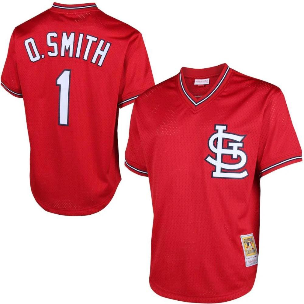 St. Louis Cardinals Ozzie Smith Red Throwback Mesh Pullover Jersey by My Store