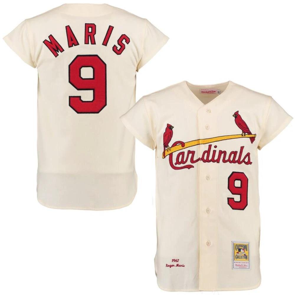 St. Louis Cardinals Roger Maris Cream 1967 Throwback Jersey by My Store