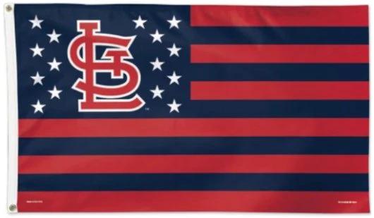 St. Louis Cardinals Star And Stripes Flag 3X5Ft Banner Polyester with Brass Grommets by flagsjustdoit