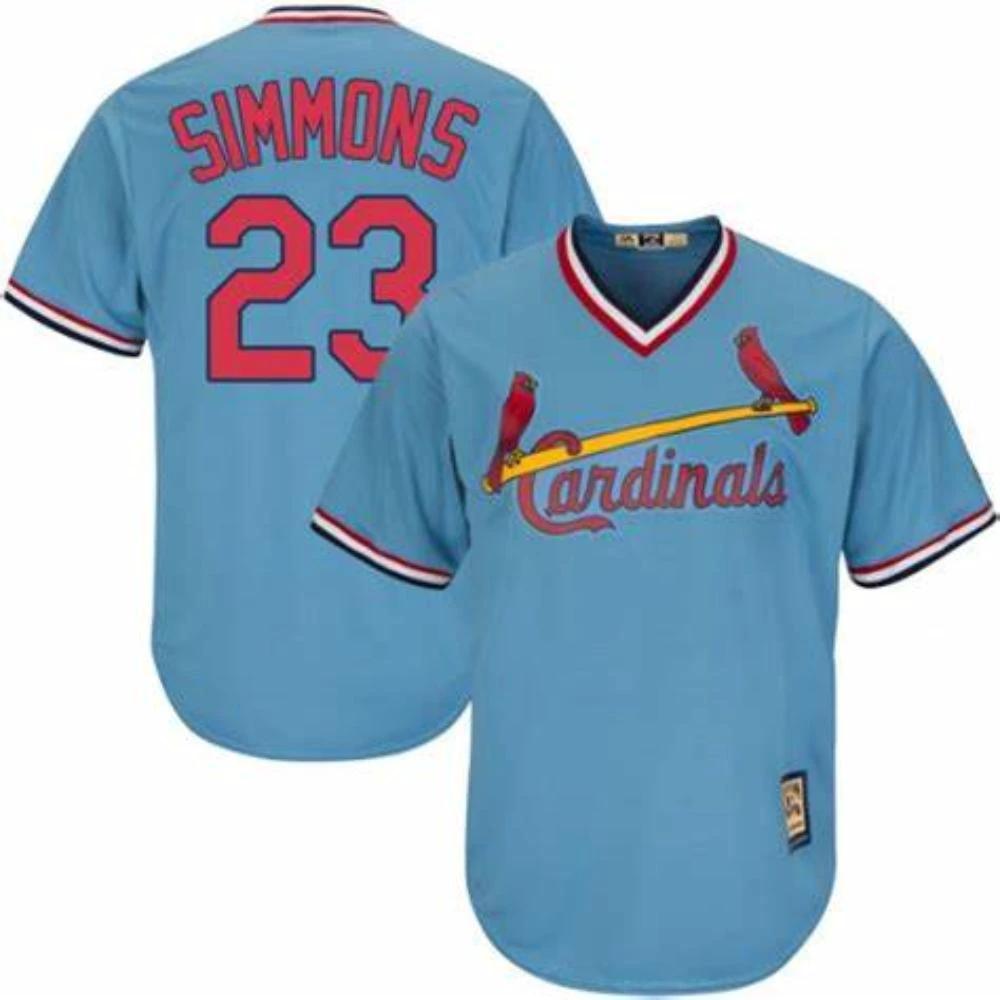 St. Louis Cardinals Ted Simmons Blue Throwback Pullover Jersey by My Store