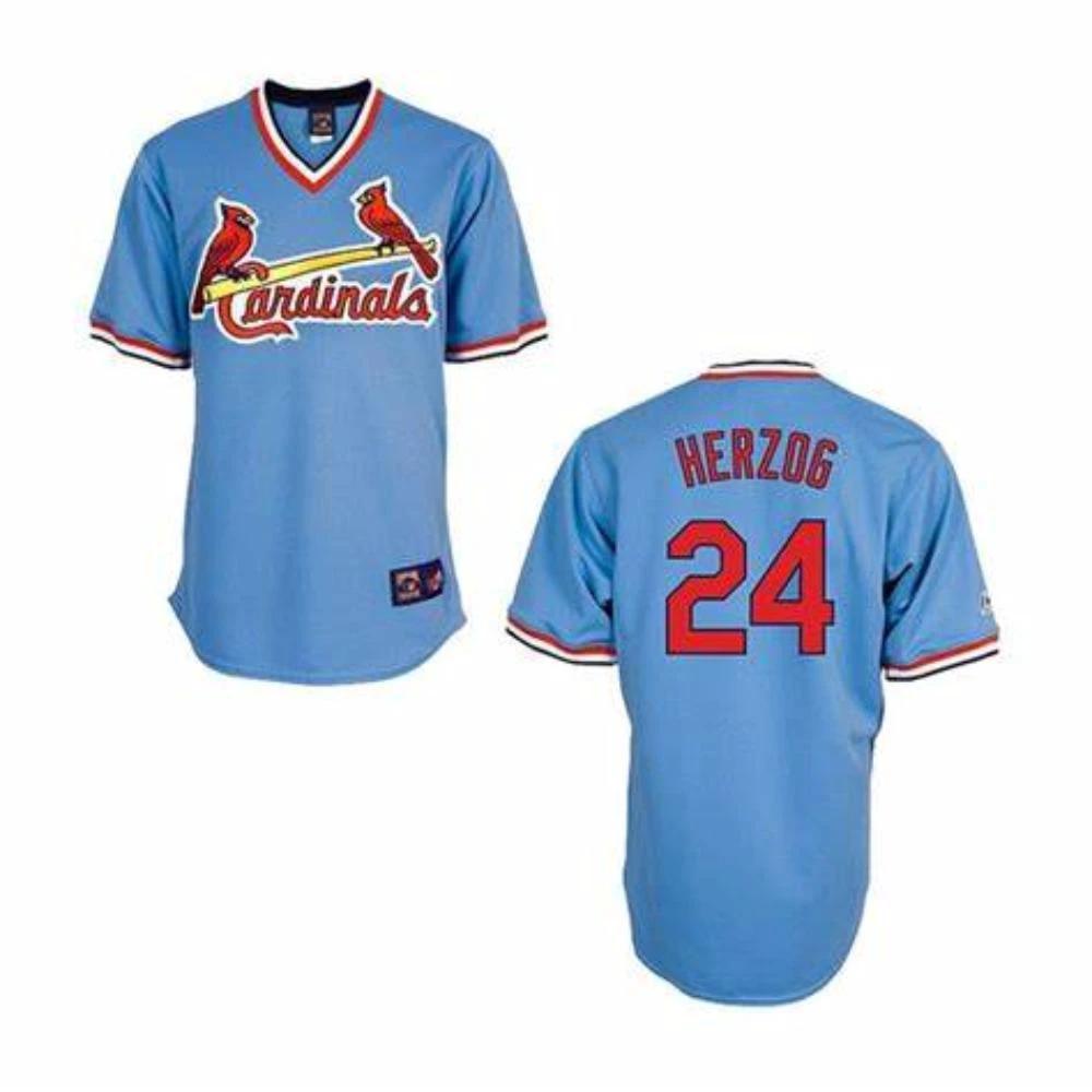 St. Louis Cardinals Whitey Herzog Blue Throwback Pullover Jersey by My Store
