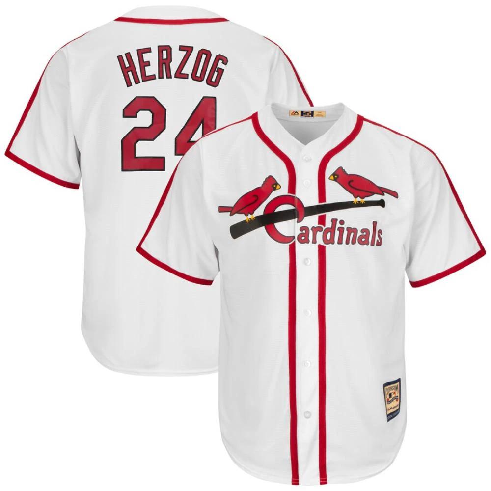 St. Louis Cardinals Whitey Herzog White Throwback Jersey by My Store