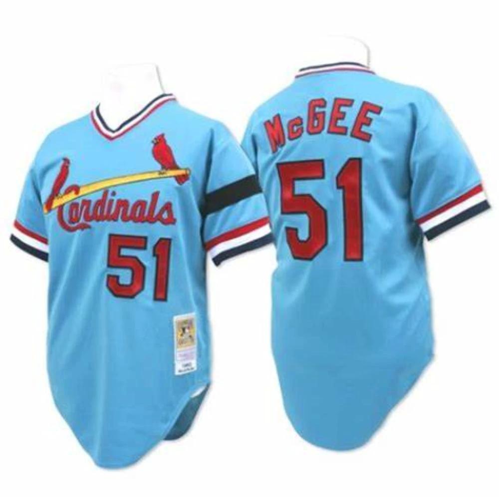 St. Louis Cardinals Willie McGee Blue 1982 Throwback Pullover Jersey by My Store