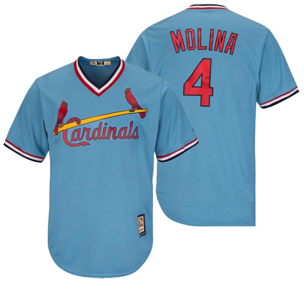 St. Louis Cardinals Yadier Molina Blue Throwback Pullover Jersey by My Store