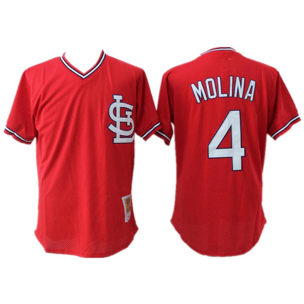 St. Louis Cardinals Yadier Molina Red Throwback Mesh Pullover Jersey by My Store