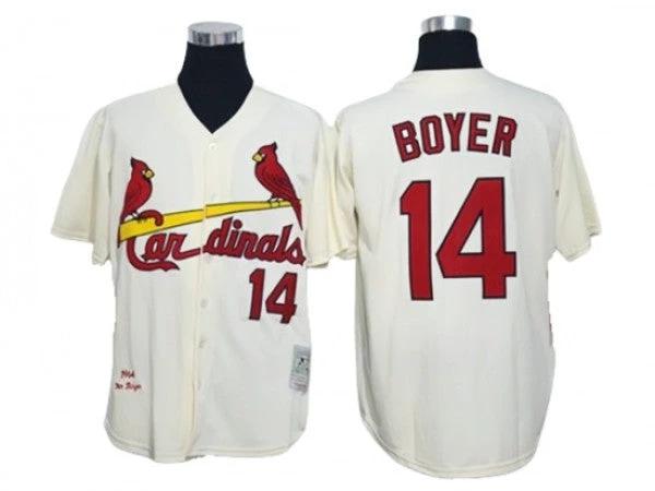 St. Louis Cardinals #14 Ken Boyer Cream 1964 Throwback Jersey by My Store
