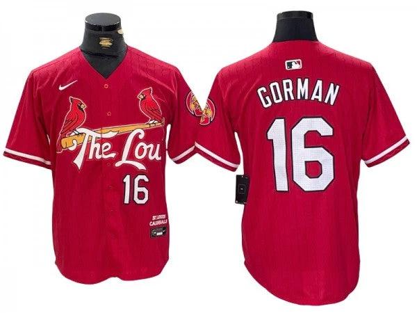 St. Louis Cardinals #16 Nolan Gorman Red 2024 City Connect Limited Jersey by My Store