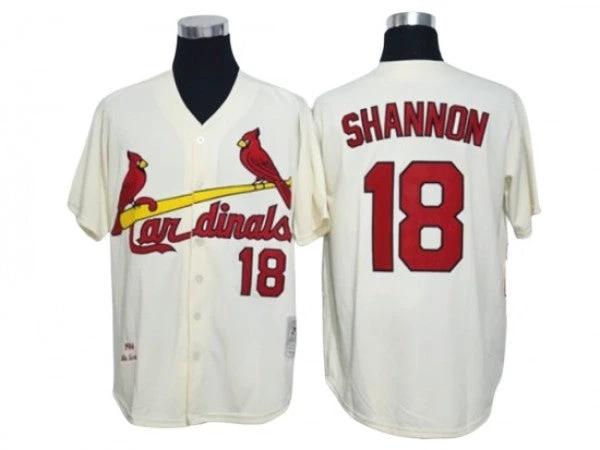 St. Louis Cardinals #18 Mike Shannon Cream 1964 Throwback Jersey by My Store