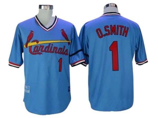 St. Louis Cardinals #1 Ozzie Smith Light Blue 1982 Throwback Jersey by My Store