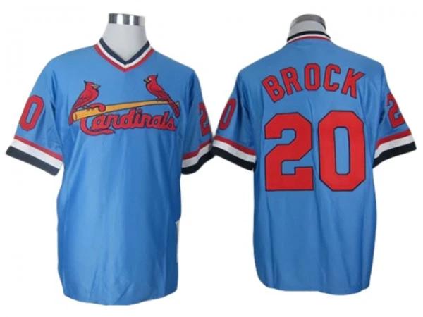 St. Louis Cardinals #20 Lou Brock Light Blue 1979 Throwback Jersey by My Store