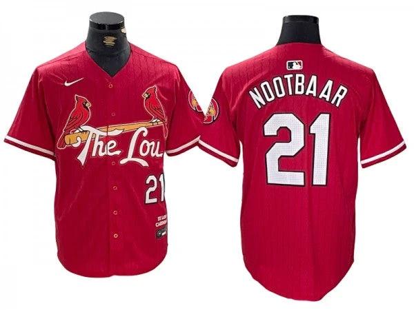 St. Louis Cardinals #21 Lars Nootbaar Red 2024 City Connect Limited Jersey by My Store