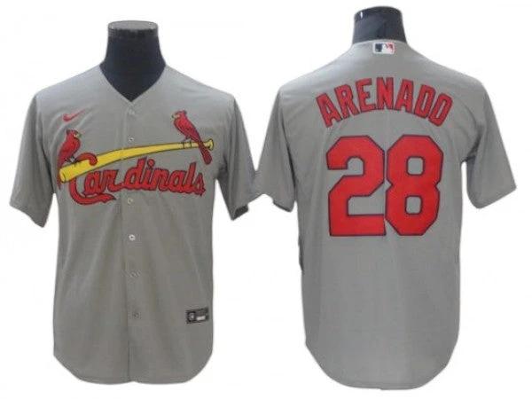 St. Louis Cardinals #28 Nolan Arenado Gray Road Cool Base Jersey by My Store