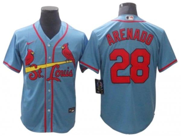 St. Louis Cardinals #28 Nolan Arenado Light Blue Alternate Cool Base Jersey by My Store