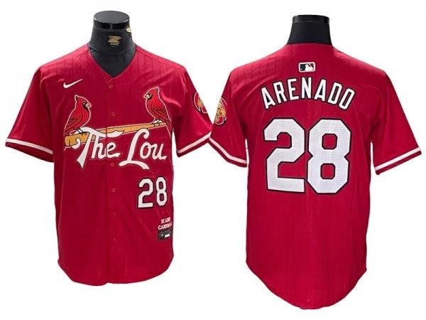 St. Louis Cardinals #28 Nolan Arenado Red 2024 City Connect Limited Jersey by My Store