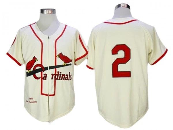 St. Louis Cardinals #2 Red Schoendienst Cream 1946 Throwback Jersey by My Store