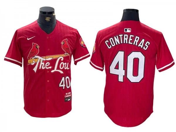 St. Louis Cardinals #40 Willson Contreras Red 2024 City Connect Limited Jersey by My Store