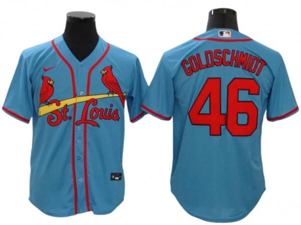 St. Louis Cardinals #46 Paul Goldschmidt Blue Alternate Cool Base Jersey by My Store