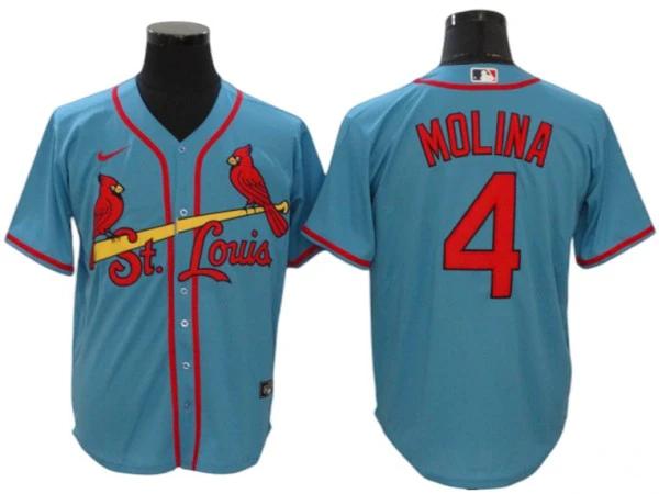 St. Louis Cardinals #4 Yadier Molina Blue Alternate Cool Base Jersey by My Store