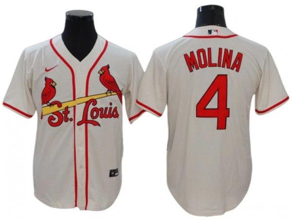 St. Louis Cardinals #4 Yadier Molina Cream Alternate Cool Base Jersey by My Store