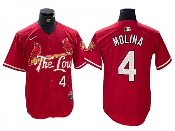 St. Louis Cardinals #4 Yadier Molina Red 2024 City Connect Limited Jersey by My Store