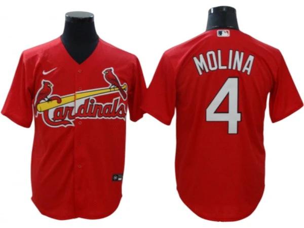 St. Louis Cardinals #4 Yadier Molina Red Alternate Cool Base Jersey by My Store