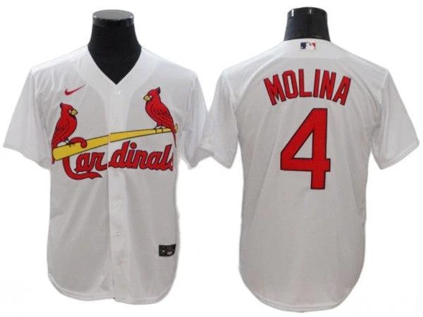 St. Louis Cardinals #4 Yadier Molina White Home Cool Base Jersey by My Store