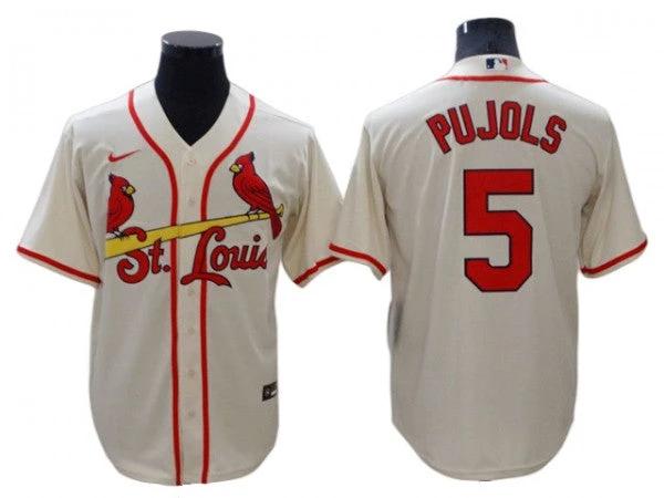 St. Louis Cardinals #5 Albert Pujols Cream Alternate Cool Base Jersey by My Store